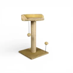 Arbre à chat griffoir avec plateforme & jouet Beige