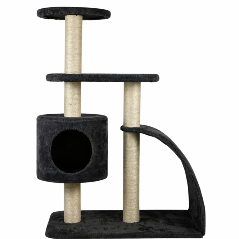 Arbre à chat griffoir avec refuge et 2 plateformes Gris