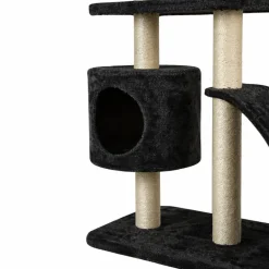 Arbre à chat griffoir avec refuge et 2 plateformes Gris