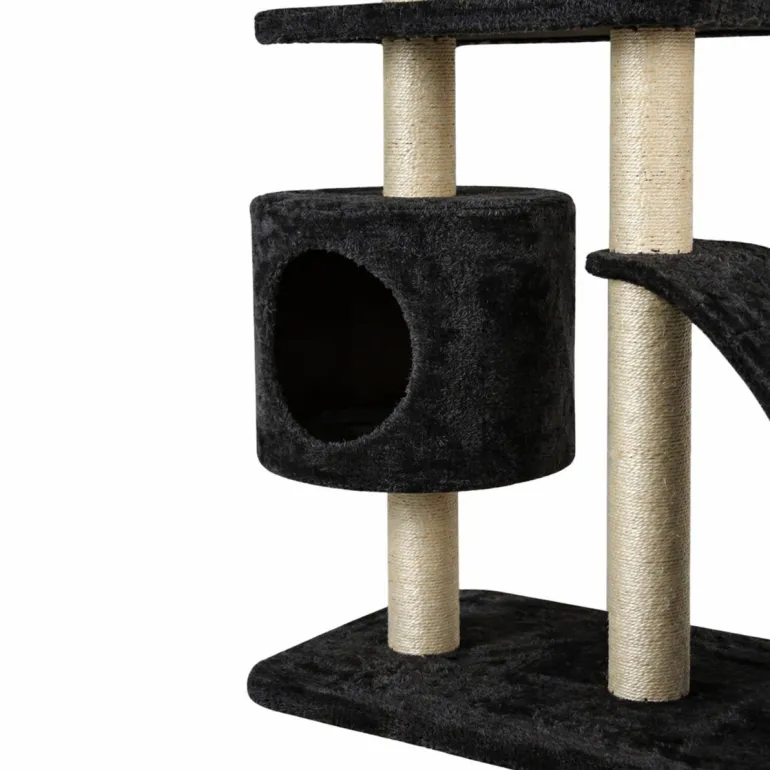Arbre à chat griffoir avec refuge et 2 plateformes Gris