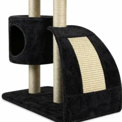 Arbre à chat griffoir avec refuge et 2 plateformes Gris