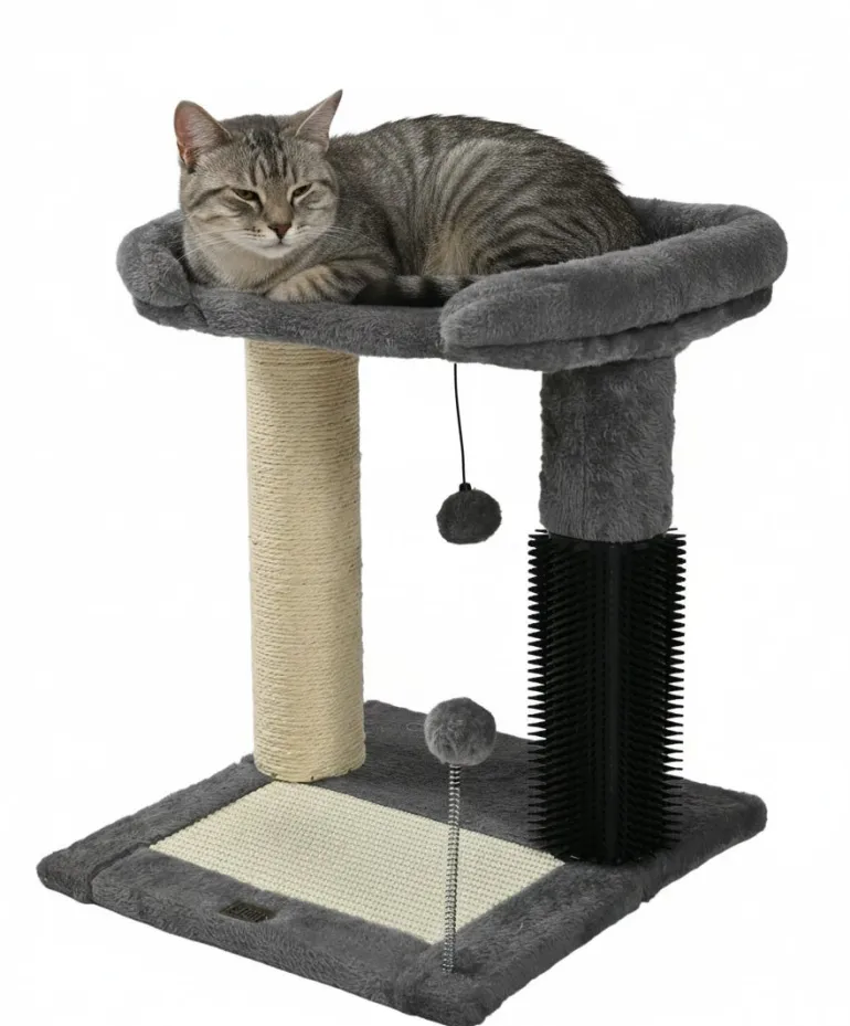 Arbre à chat à plateforme - jouet, griffoir, grattoir Gris