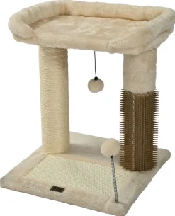Arbre à chat à plateforme - jouet, griffoir, grattoir Écru