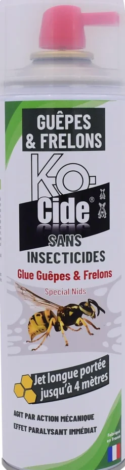Aérosol guêpes/frelons spécial nid glue longue portée 500 ml