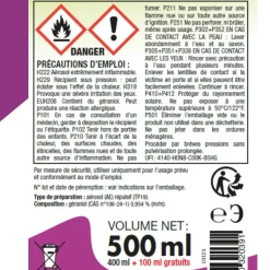 Aérosol spécial guêpes/insectes volants 400ml + 25% offerts