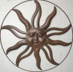 Astre mural soleil/lune 2 métal 64x1x64 cm