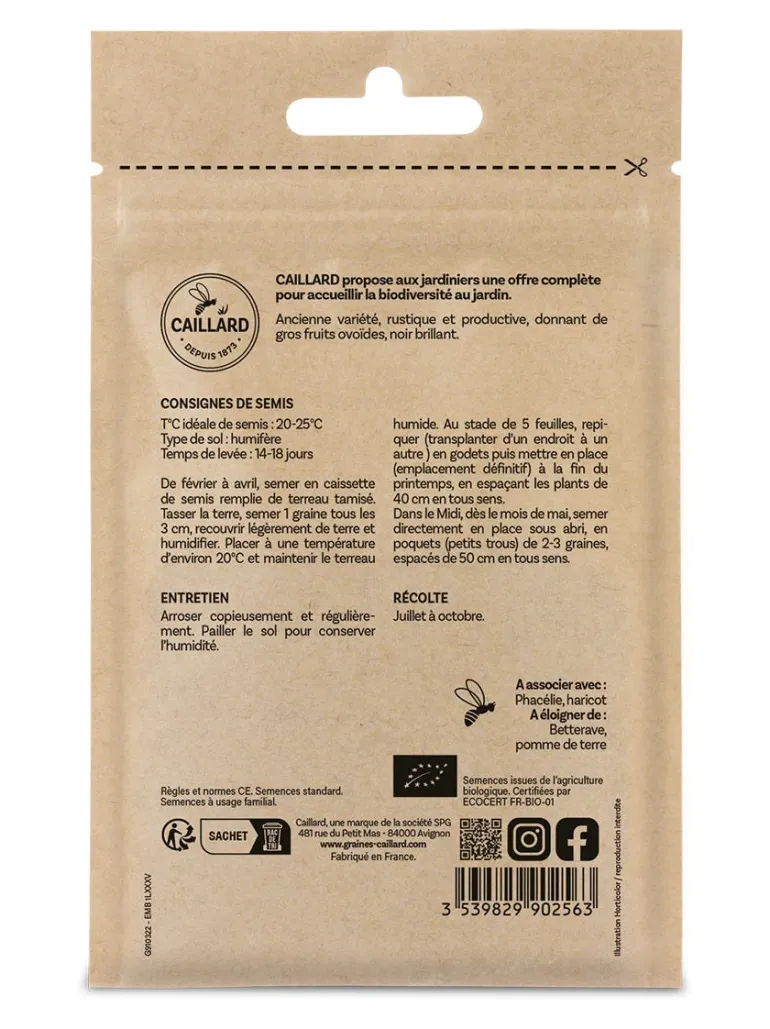 Aubergine Black Beauty Bio 0,5g CAILLARD