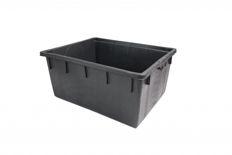 Bac emboîtable rectangulaire 150L noir 80x63x38 cm