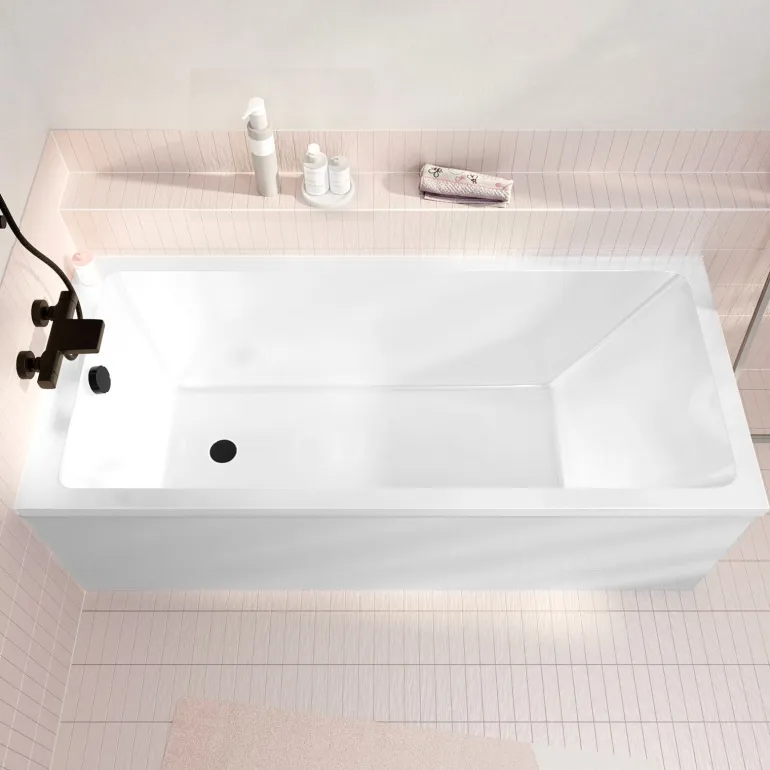 Baignoire rectangulaire Aquae Square 170x75 x 52-54cm blanc