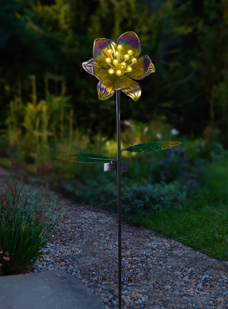 Balise solaire Globloom Jaune 10 LED blanc froid - A l'unité