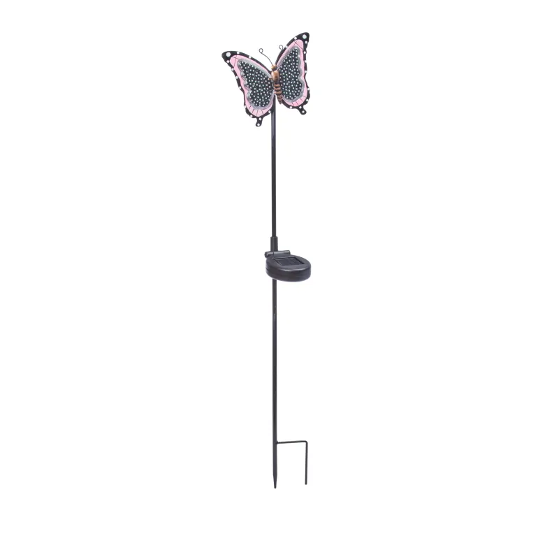 Balise solaire Papillon 76cm LED multicolore