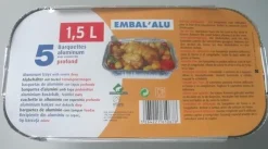 Barquette aluminium 1,5L (x5)
