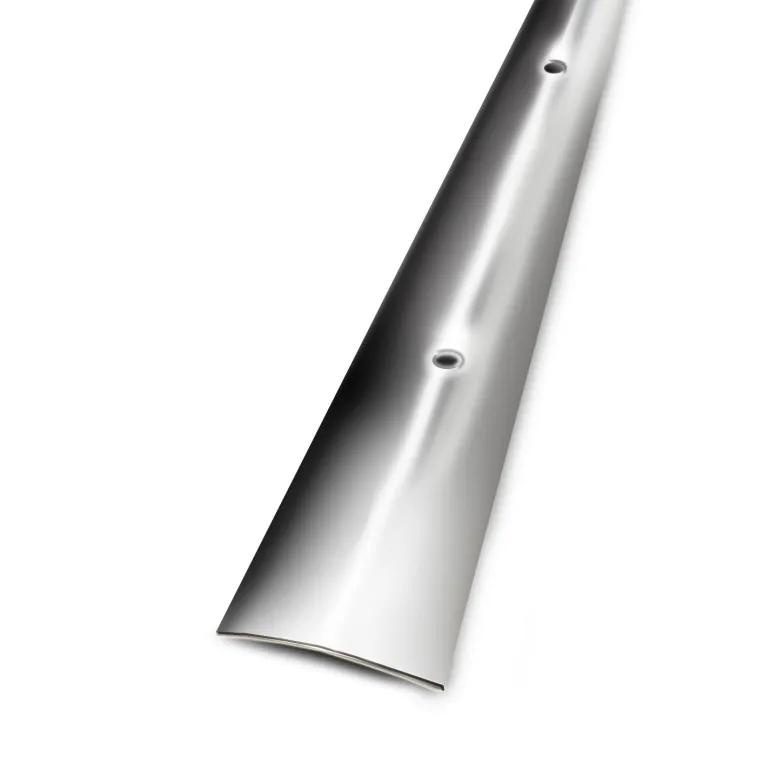 Barre de seuil plat inox brillant à visser 3x83cm