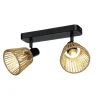 Barre 2 spots Almendros naturelle/noir E14