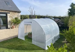 Bâche armée 220g/m² avec porte zippée pour serre largeur 3 m