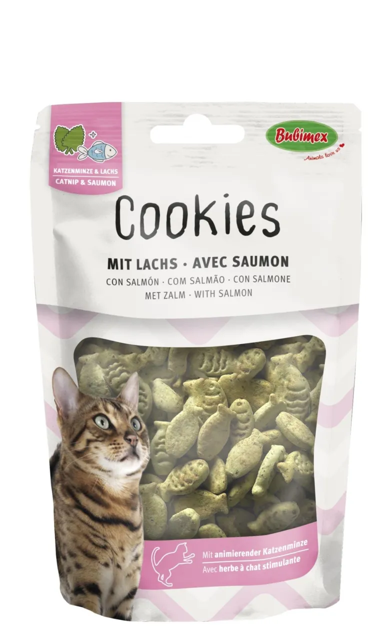 Biscuit à l'herbe à chat saumon 50g BUBIMEX