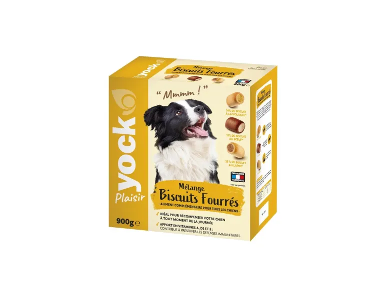Biscuits fourrés pour chien plaisir 900g YOCK