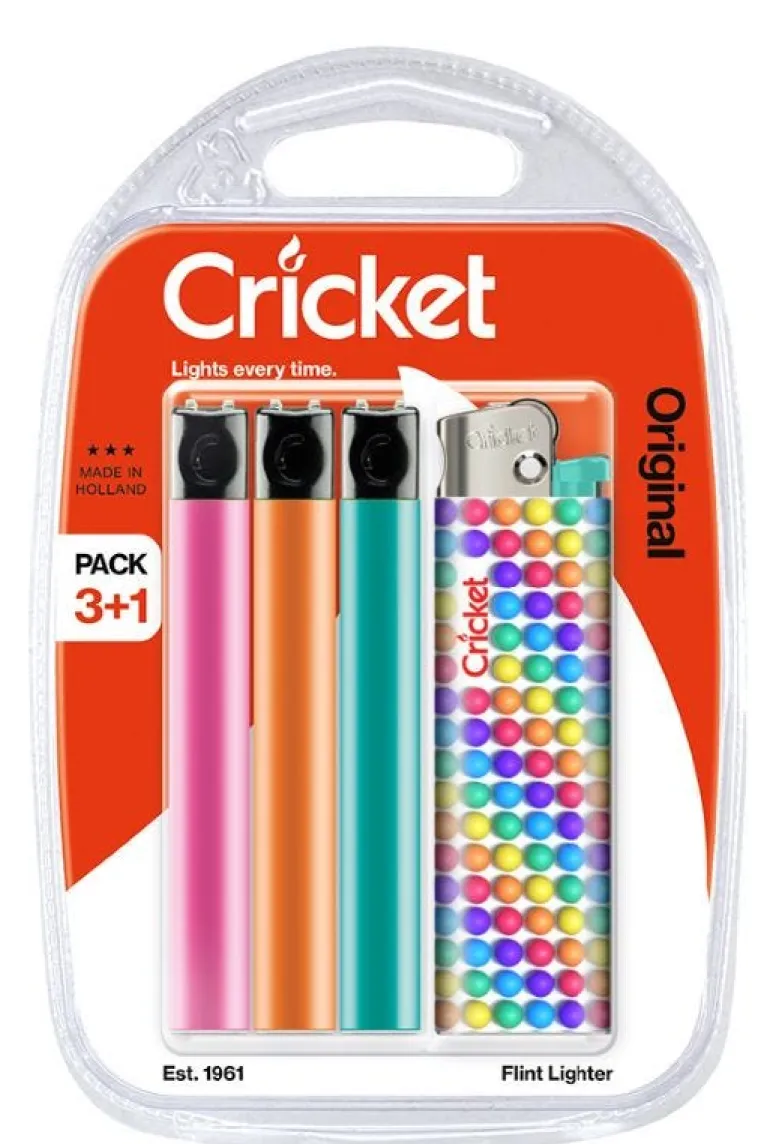 Blister de 4 briquets dont 1 offert CRICKET