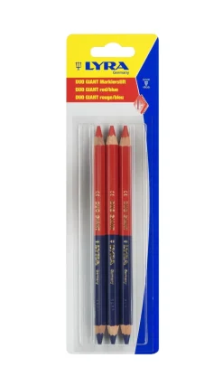 Blister 3 crayons DUO GIANT Bleu/Rouge 175mm