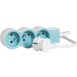 Bloc 3x2P+T 1,5m 3G 1mm² - blanc/bleu