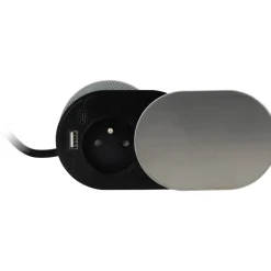 Bloc Gliss encastrable 16A + USB A+C 1,90m inox OTIO