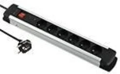 Bloc multiprise aluminium 6 prises ELECTRALINE