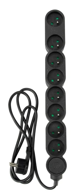 Bloc mutiprise avec interrupteur 3 prises 3G1 1,5m noir