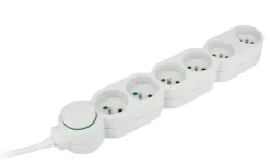 Bloc mutiprise avec interrupteur 5 prises 3G1 1,5m blanc