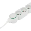 Bloc mutiprise avec interrupteur 3 prises 3G1 1,5m blanc