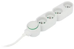 Bloc mutiprise avec interrupteur 3 prises 3G1 1,5m blanc