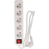 Bloc 5 prises 16A 2P+T 1m blanc avec interrupteur ZENITECH