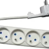Bloc 5 prises Fiche Plate blanc