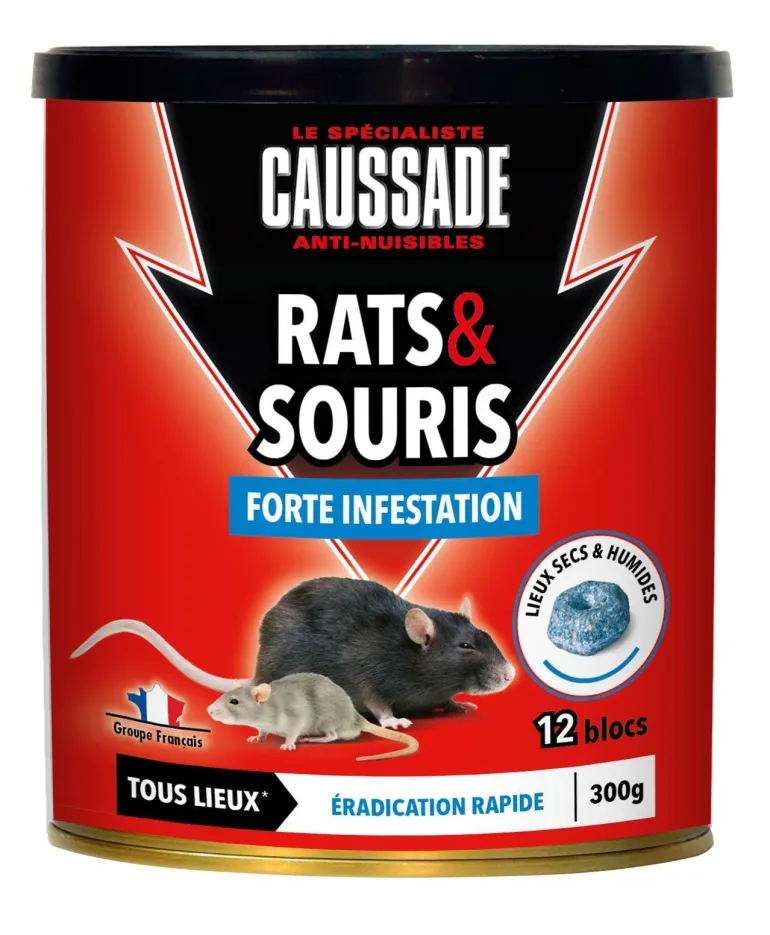 Bloc pâte rats et souris Flocoumafen 300g CAUSSADE
