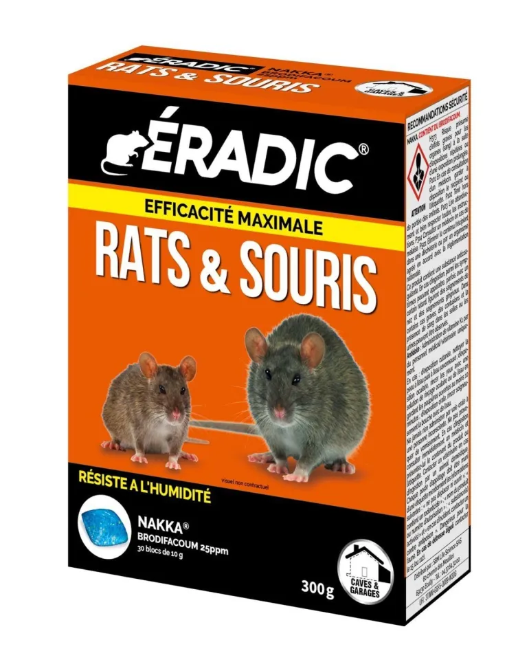Blocs forte infestation pour rats et souris 300 g ERADIC