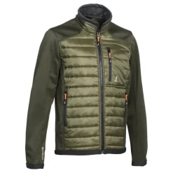 Blouson matelassé bimatière hybrid vert kaki