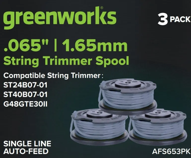 Bobine de rechange Ø1,6mm coupe-bordures (x3) GREENWORKS