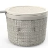 Boite ronde jute 2l avec couvercle - plastique recyclé