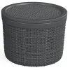 Boite ronde jute 2l avec couvercle - plastique recyclé