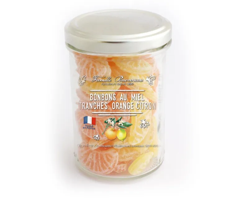 Bonbons tranches orange et citron au miel 150g