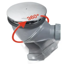 Bonde de douche James Ø90mm avec dôme chromé sortie Ø40mm