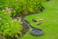 Bordure PE recyclée Gazon H5cm épaisseur 4mm Gris X10M