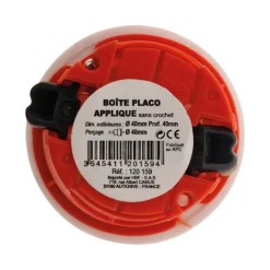 Boîte applique Ø54mm profondeur 40mm pour cloison sèche