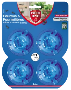 Boîte appât anti-fourmis 4x2g pack éco PROTECT EXPERT