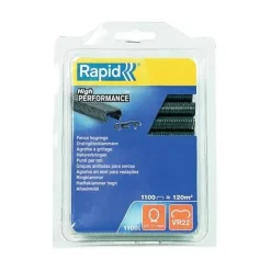 Boîte de 1100 agrafes plastifiées grises VR22 grillage RAPID
