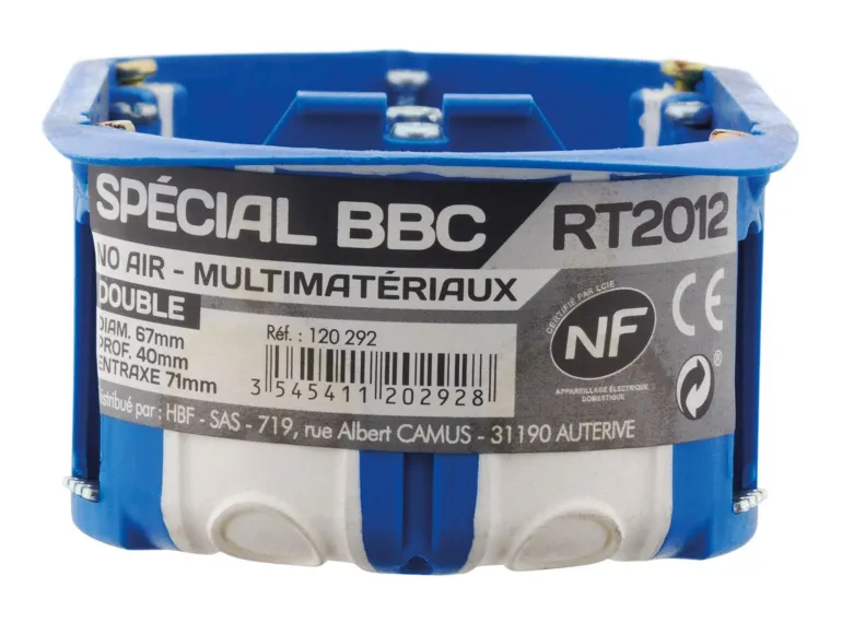 Boîte encastrement double no air multimatériaux 67x40mm
