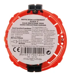 Boîte ronde Ø65mm p.40 à placo