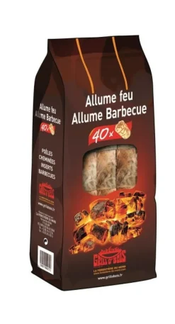 Bouchon laine de bois allume-feu (x40) GRILL O'BOIS