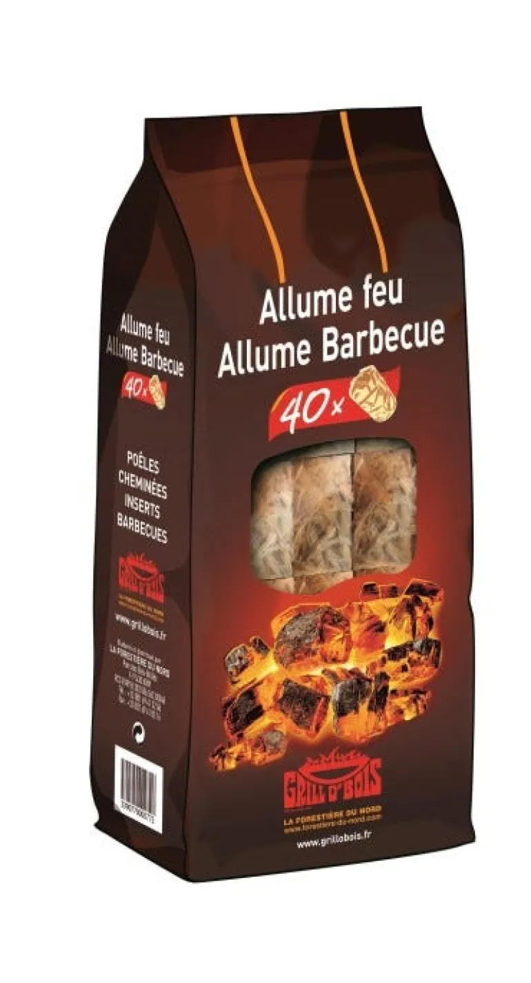 Bouchon laine de bois allume-feu (x40) GRILL O'BOIS