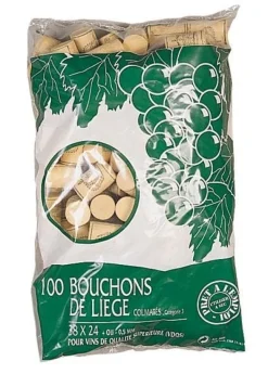 100 Bouchons de liège pour vin supérieur - 38 X 24