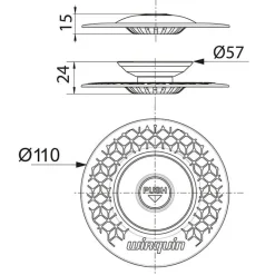 Bouchon universel 2 en 1 Uppy noir Ø110mm WIRQUIN